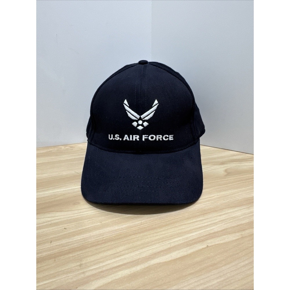U.S. Air Force Black Flex Fit Fitted Hat Cap US Military "Hap Arnold" Symbol USA